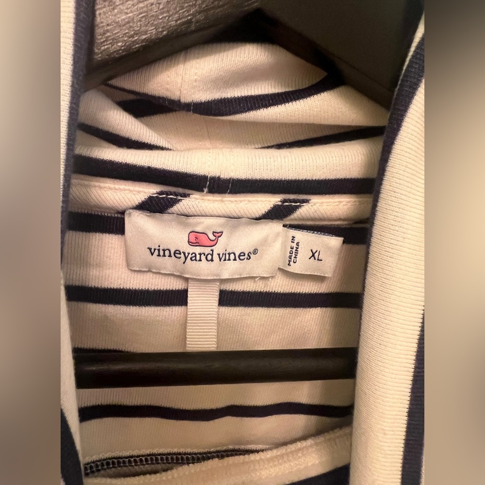 Vineyard Vines Shep Sweatshirt Funnel Neck Drawstring Striped Size XL - Picture 8 of 11